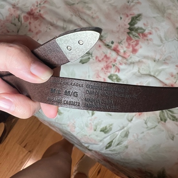 American Eagle Size M/L Women’s Genuine Cow Leather Belt Brown Western Boho - Picture 4 of 5
